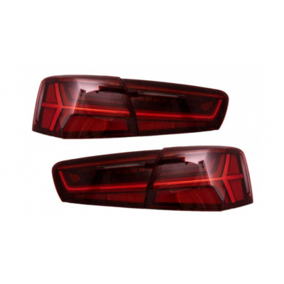 LED стопове за Audi A6 седан 4G C7 (2011-2014) Червен Facelift дизайн